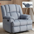 Blue Fabric Manual Recliner Chair with Rocking and Swivel