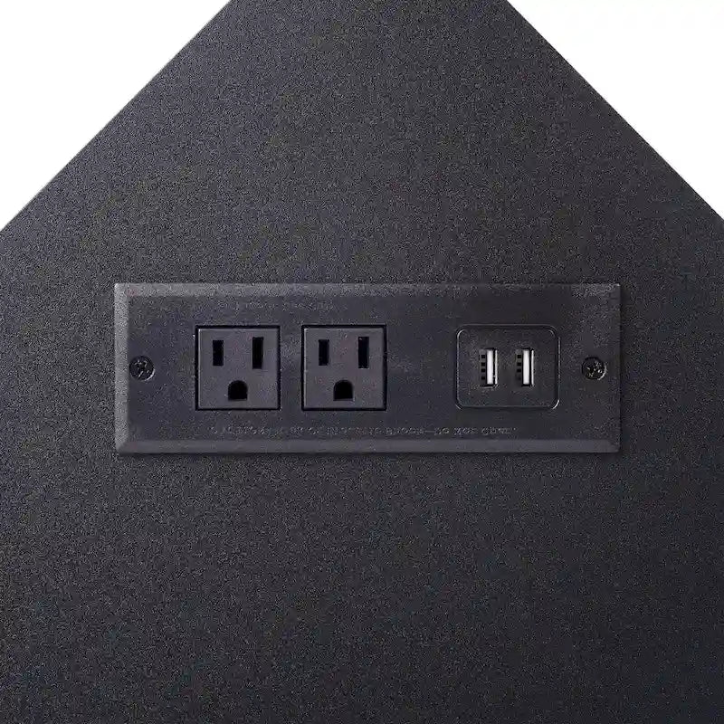Corner Desk with Power Outlets, USB Ports and Storage