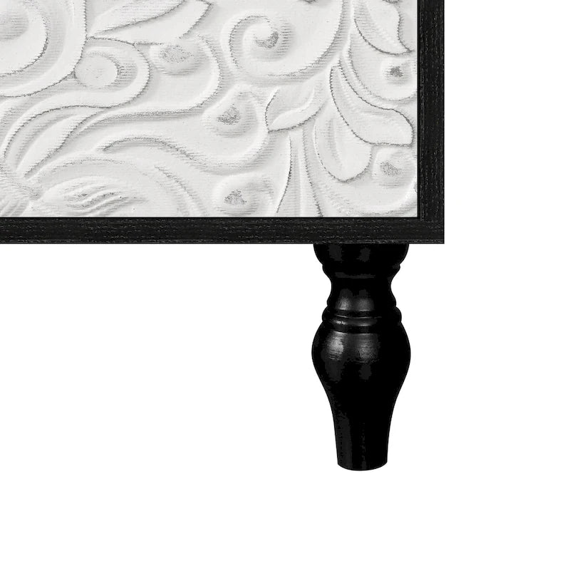Vintage Carved Door TV Stand with Wood Legs