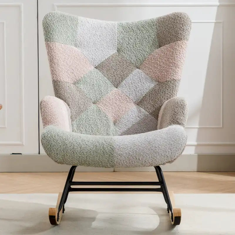 Multicolor Teddy Upholstered Rocking Chair