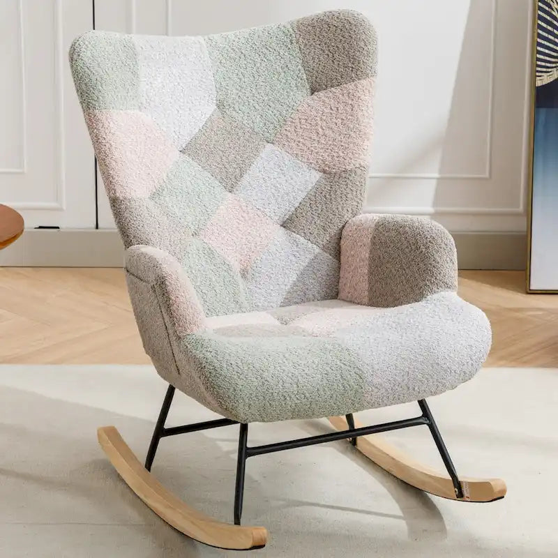 Multicolor Teddy Upholstered Rocking Chair