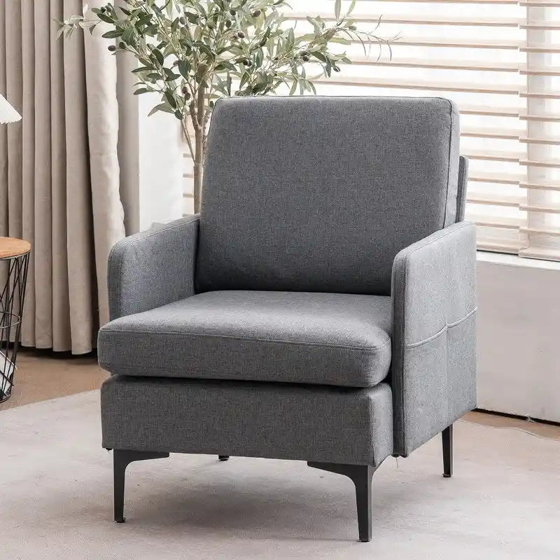 Fabric Upholstered Accent Armchair