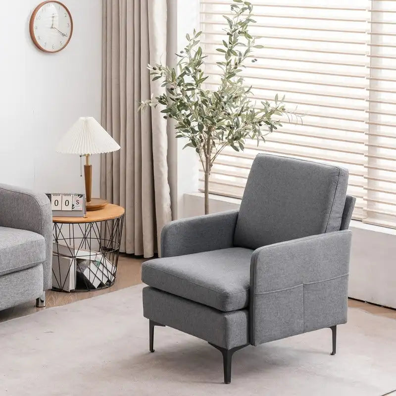 Fabric Upholstered Accent Armchair
