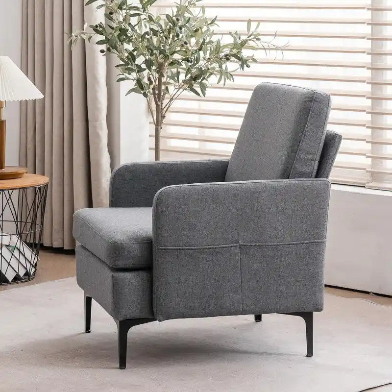 Fabric Upholstered Accent Armchair