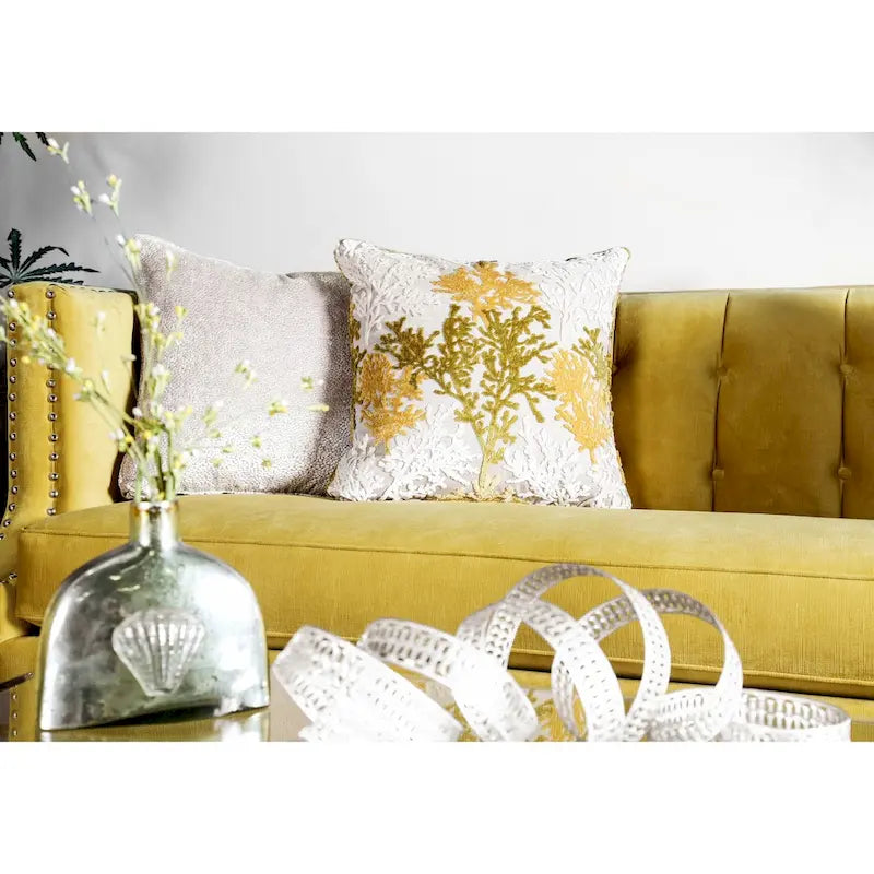 Transitional Microfiber Upholstered Tufted Back Tuxedo Arm Sofa