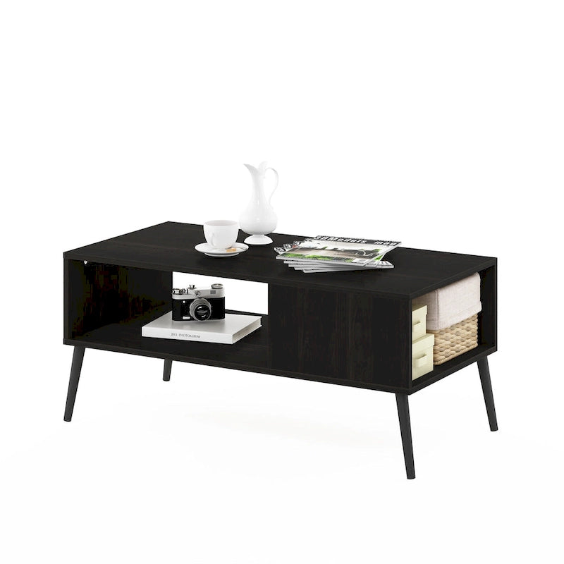 Mid-Century Style Coffee Table with Wood Legs