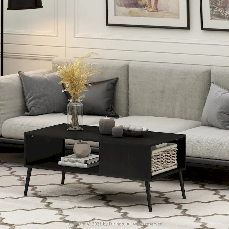 Mid-Century Style Coffee Table with Wood Legs