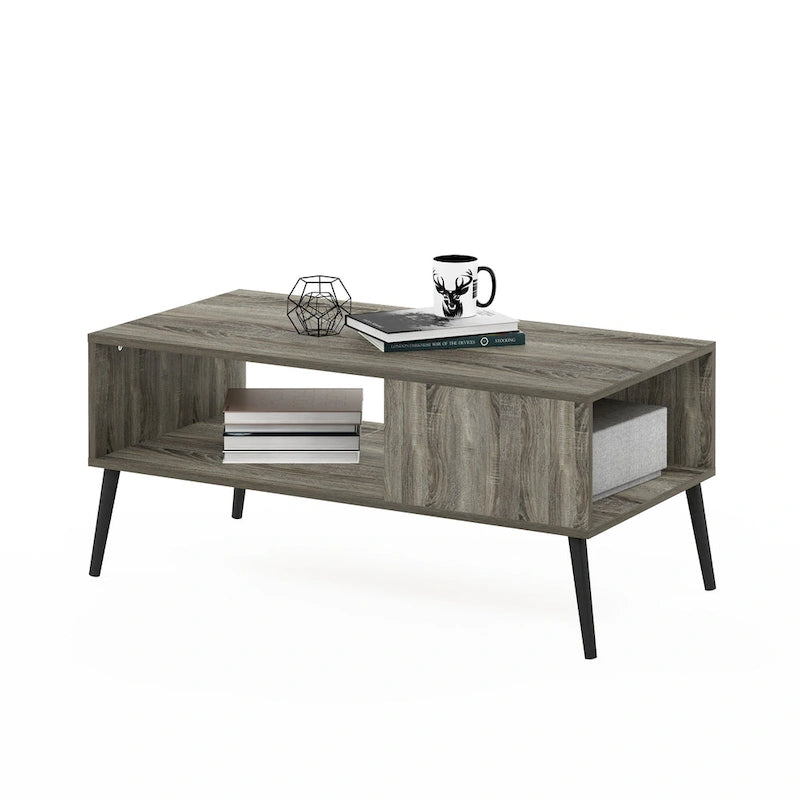 Mid-Century Style Coffee Table with Wood Legs