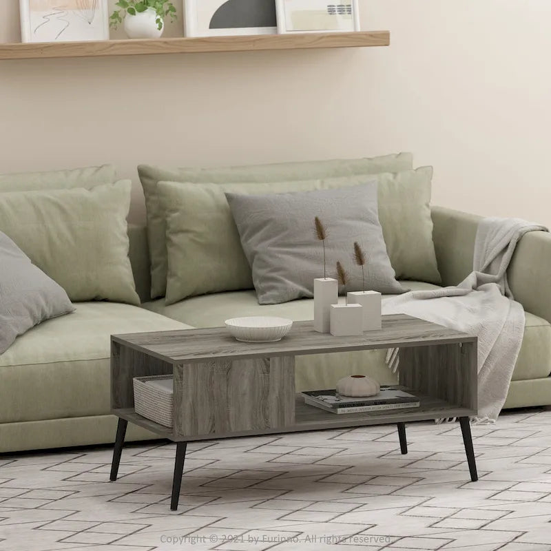 Mid-Century Style Coffee Table with Wood Legs