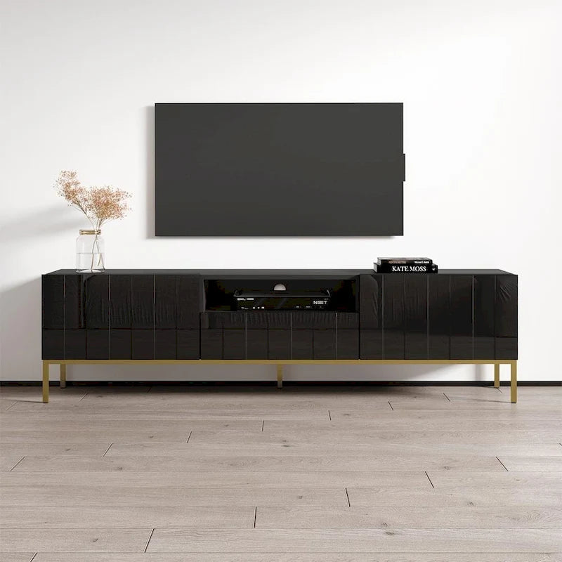 Modern High Gloss TV Stand with Contemporary Living Room Storage
