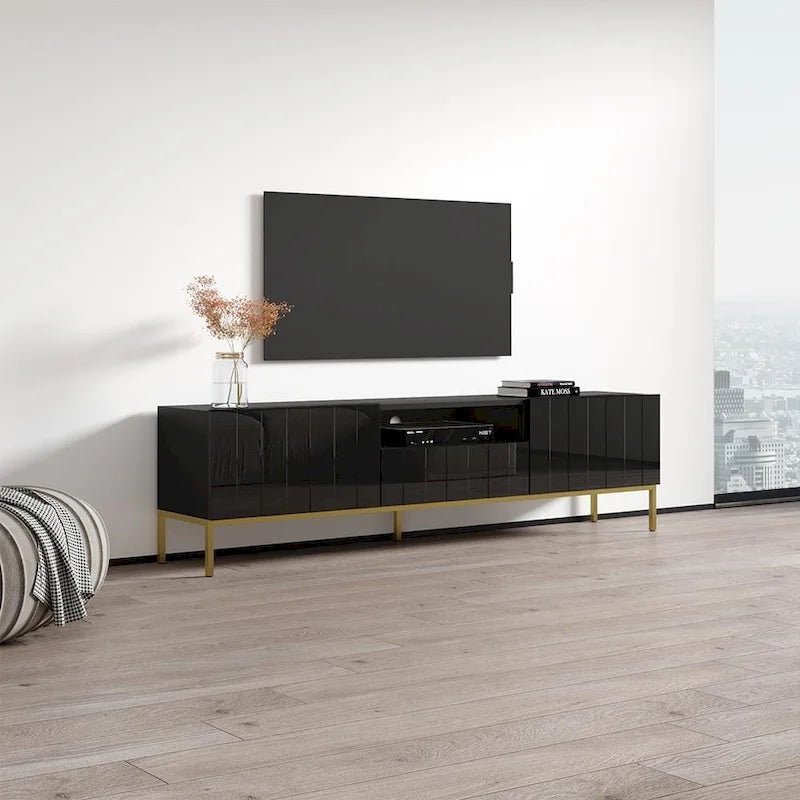 Modern High Gloss TV Stand with Contemporary Living Room Storage