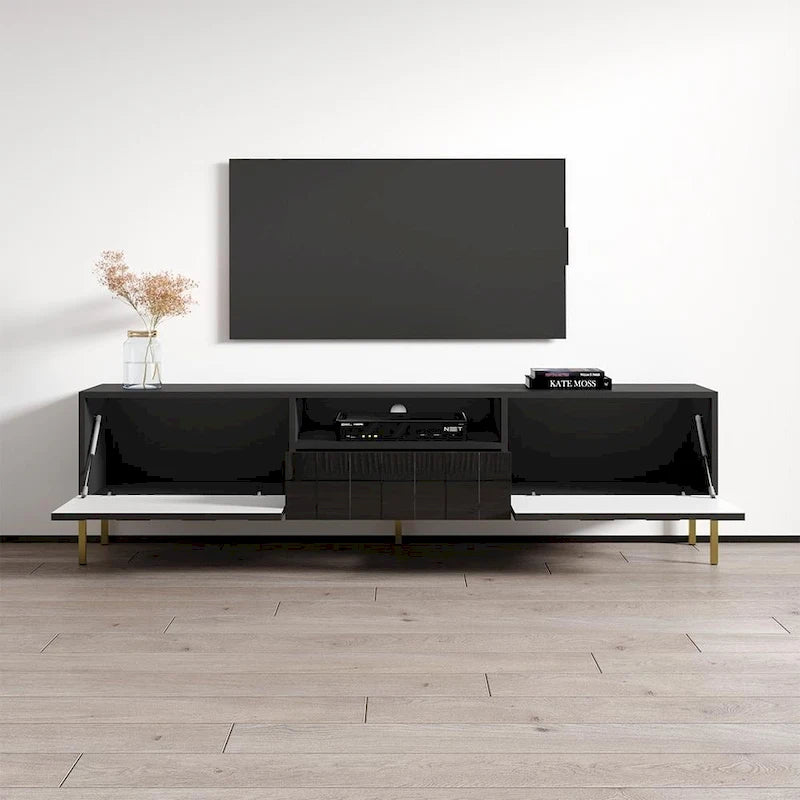 Modern High Gloss TV Stand with Contemporary Living Room Storage