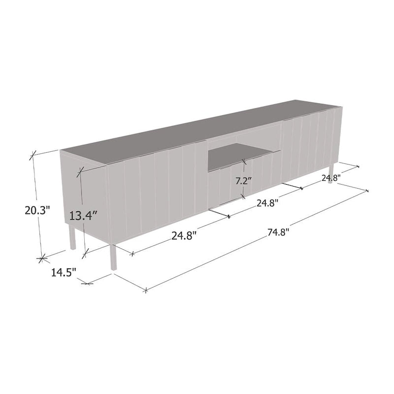 Modern High Gloss TV Stand with Contemporary Living Room Storage