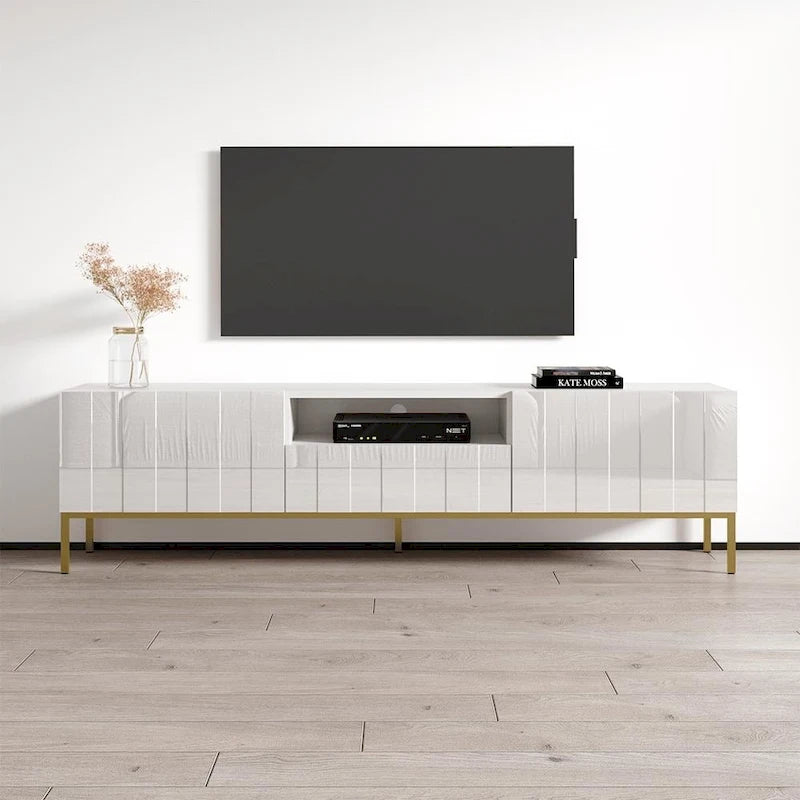 Modern High Gloss TV Stand with Contemporary Living Room Storage
