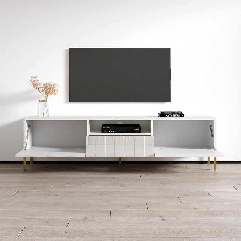Modern High Gloss TV Stand with Contemporary Living Room Storage