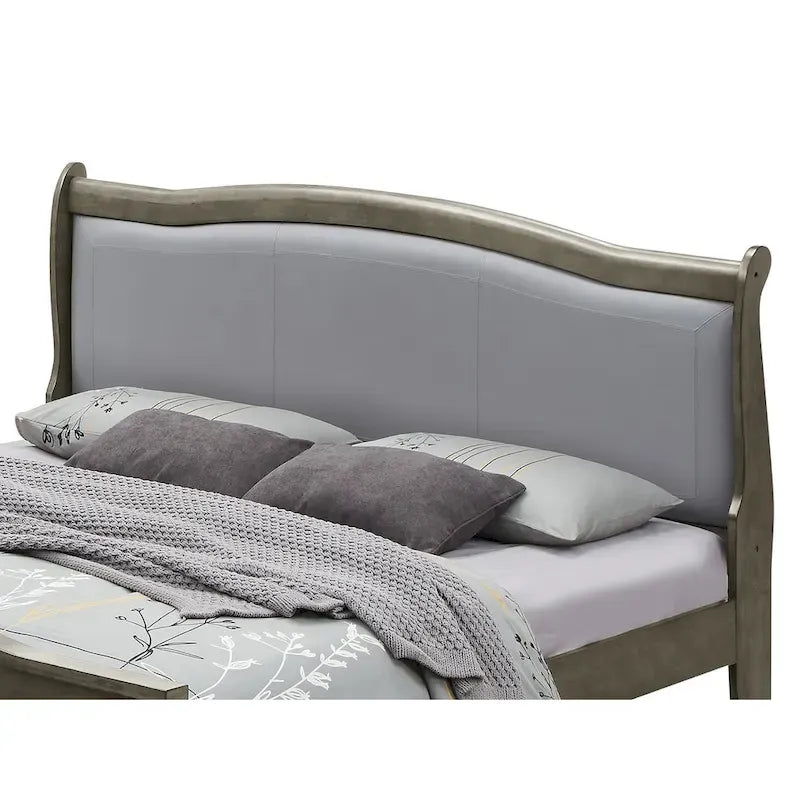 Upholstered Wood King Panel Bed