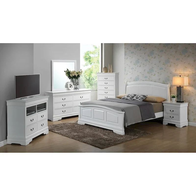 Upholstered Wood King Panel Bed