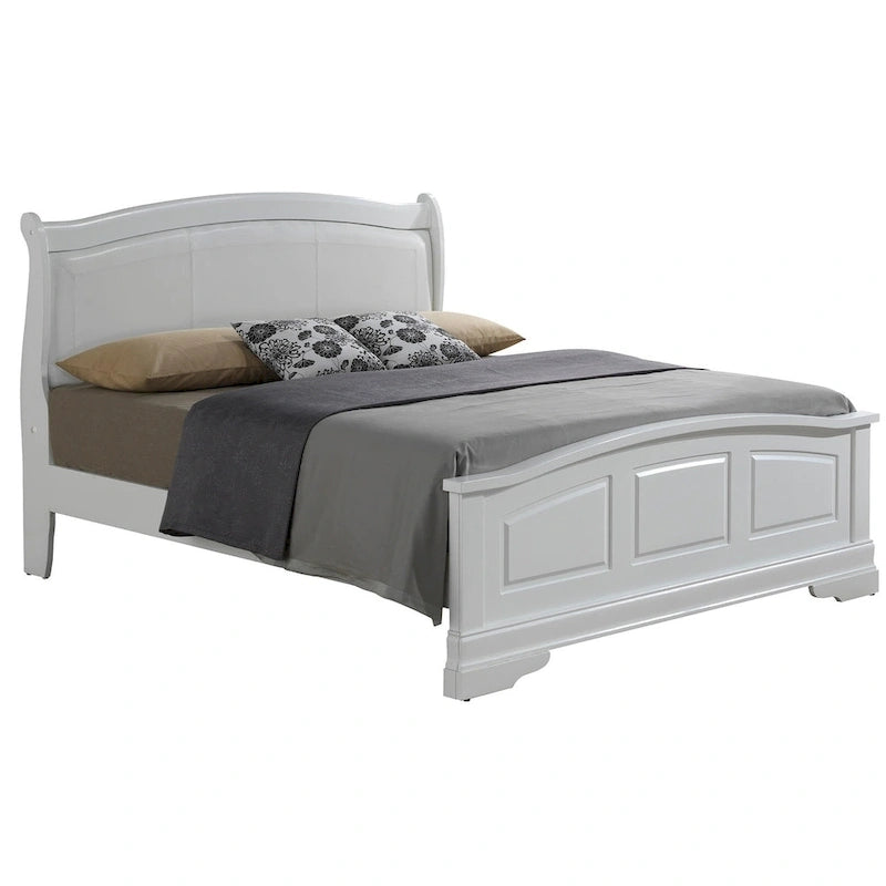 Upholstered Wood King Panel Bed