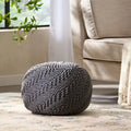 Indoor and Outdoor Knitted Round Pouf