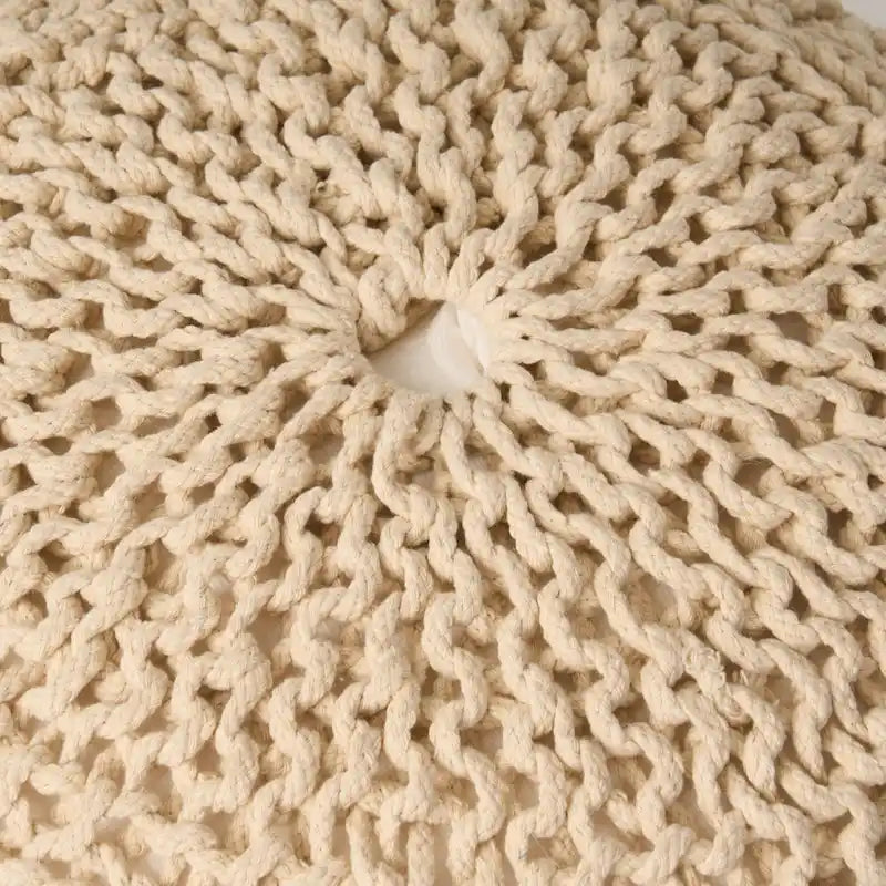 Indoor and Outdoor Knitted Round Pouf