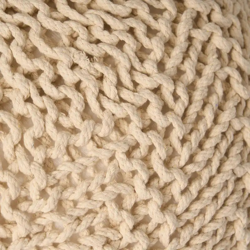 Indoor and Outdoor Knitted Round Pouf