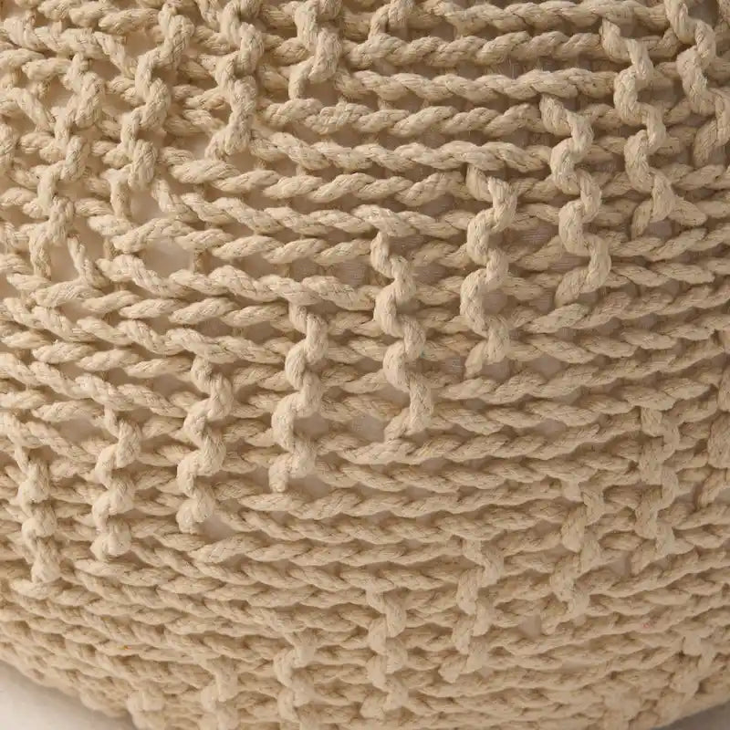 Indoor and Outdoor Knitted Round Pouf