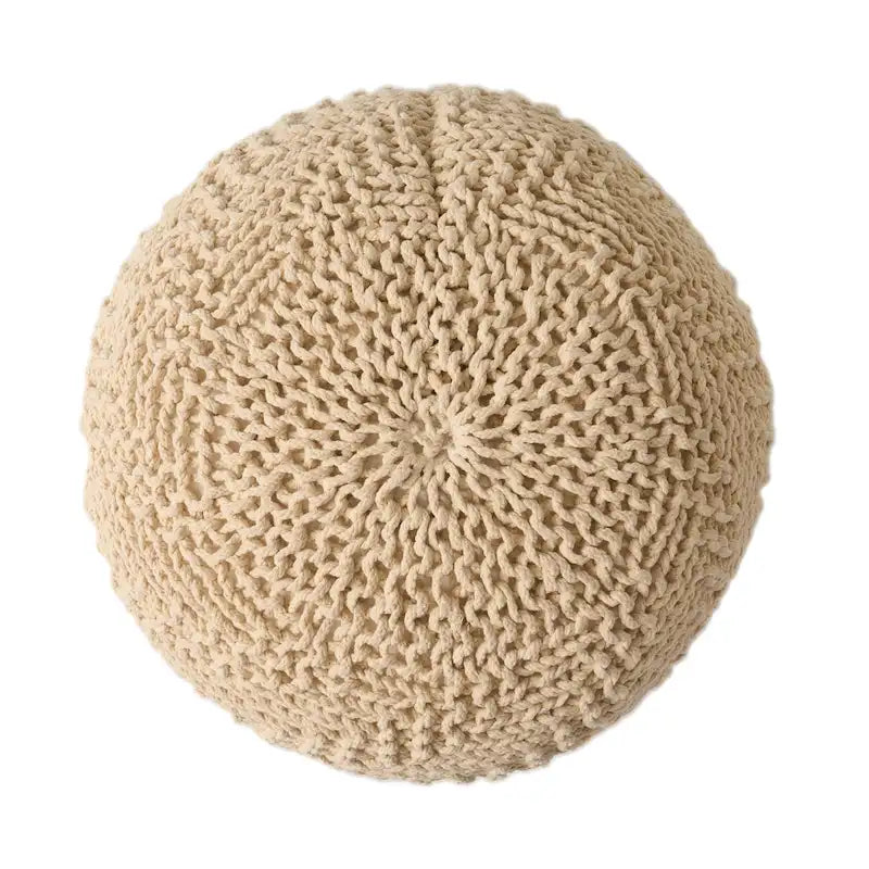 Indoor and Outdoor Knitted Round Pouf