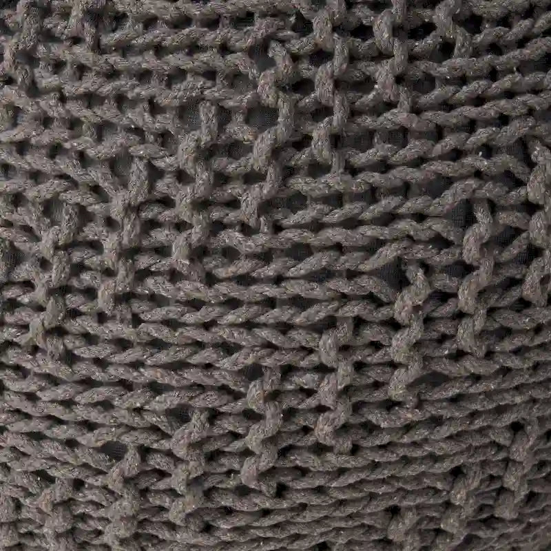 Indoor and Outdoor Knitted Round Pouf