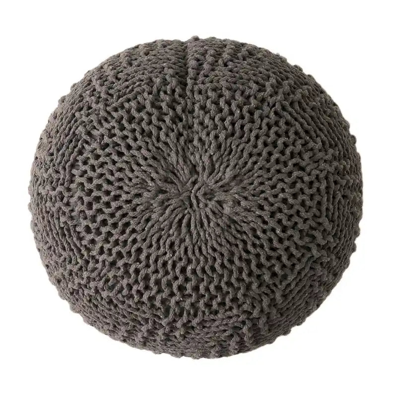 Indoor and Outdoor Knitted Round Pouf