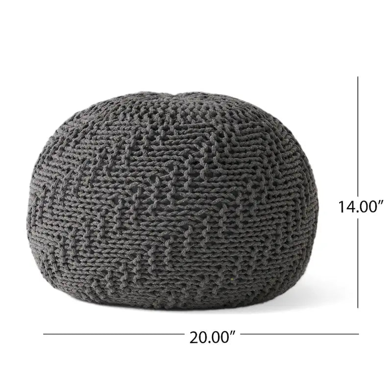 Indoor and Outdoor Knitted Round Pouf