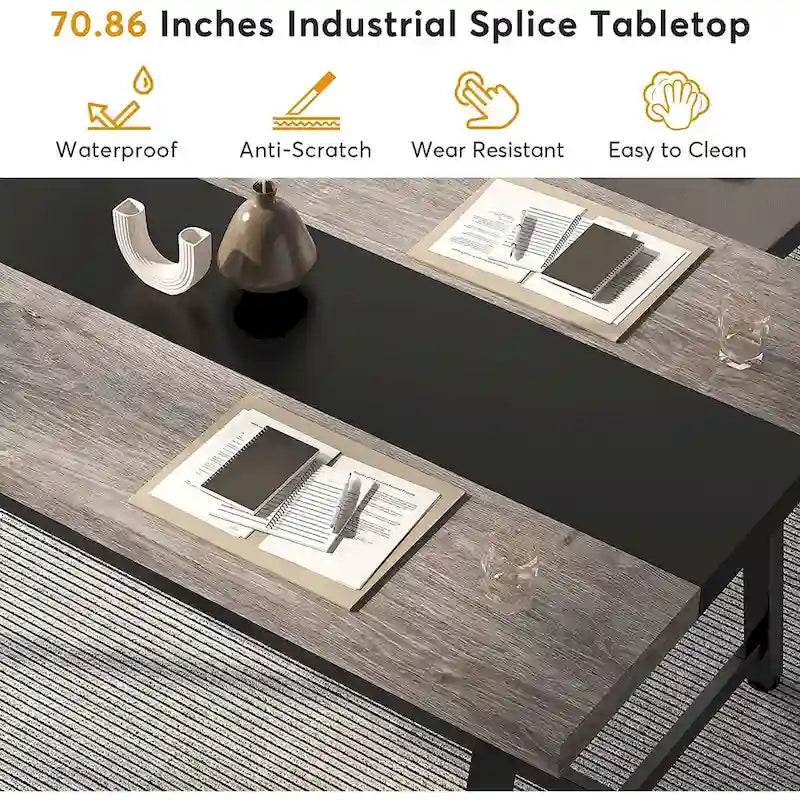 70.87-Inch Rectangular Conference Table for 6–8 People