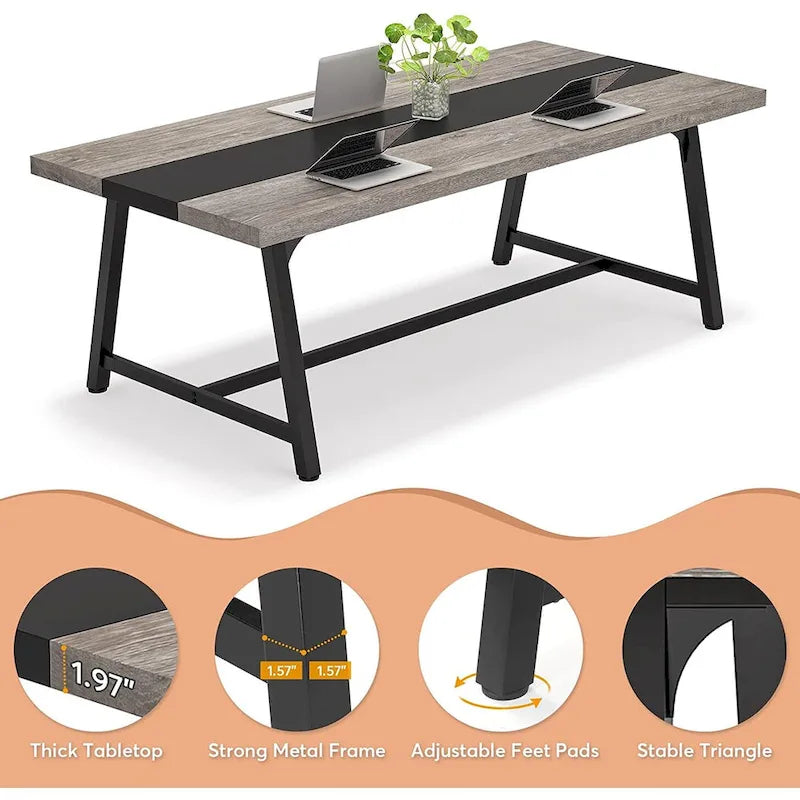 70.87-Inch Rectangular Conference Table for 6–8 People