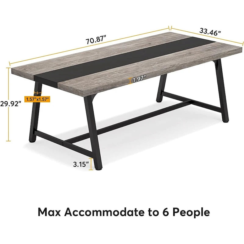 70.87-Inch Rectangular Conference Table for 6–8 People
