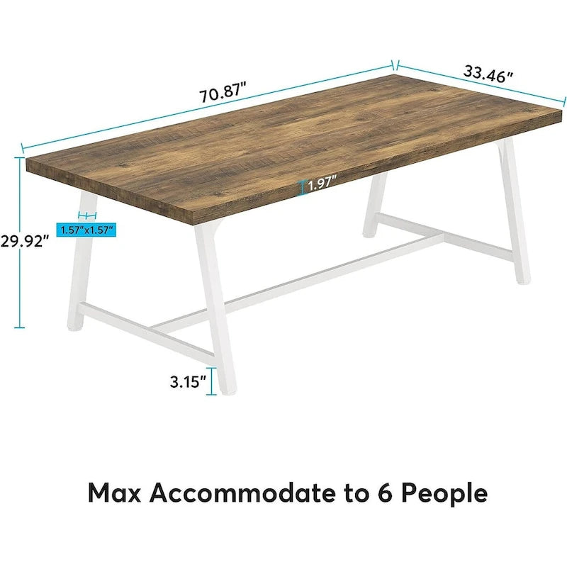 70.87-Inch Rectangular Conference Table for 6–8 People