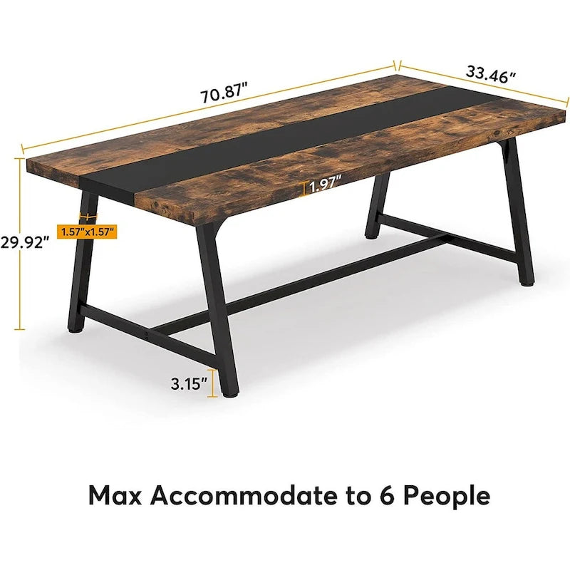 70.87-Inch Rectangular Conference Table for 6–8 People