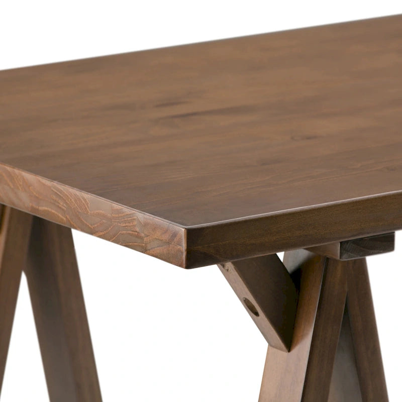 Solid Wood Modern Industrial 56-Inch Writing Desk