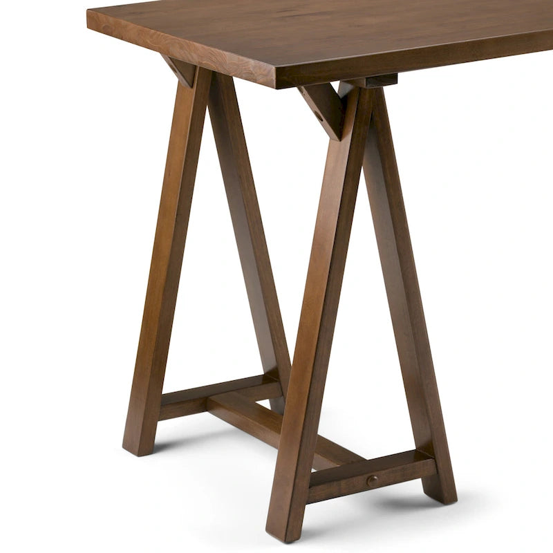 Solid Wood Modern Industrial 56-Inch Writing Desk