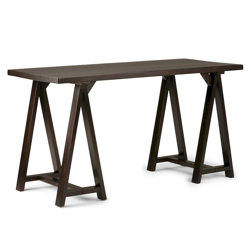 Solid Wood Modern Industrial 56-Inch Writing Desk