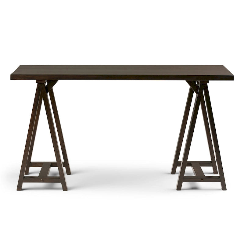 Solid Wood Modern Industrial 56-Inch Writing Desk