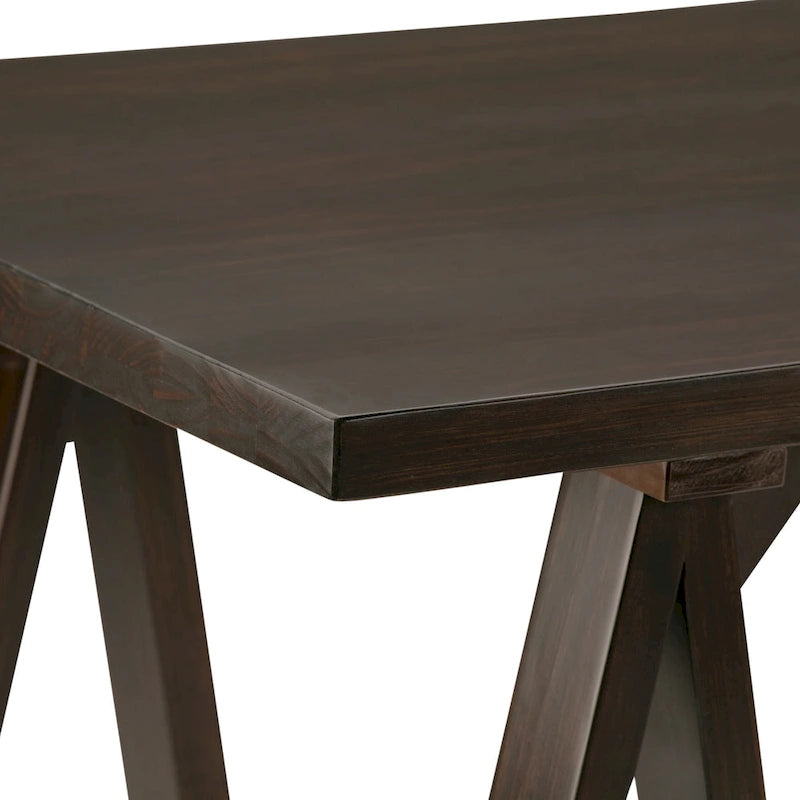 Solid Wood Modern Industrial 56-Inch Writing Desk