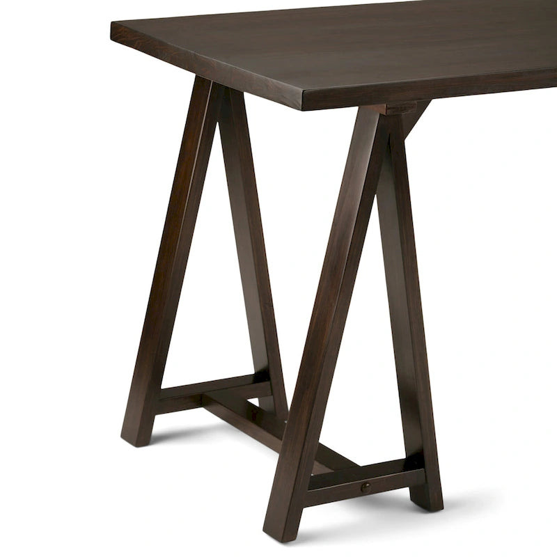 Solid Wood Modern Industrial 56-Inch Writing Desk