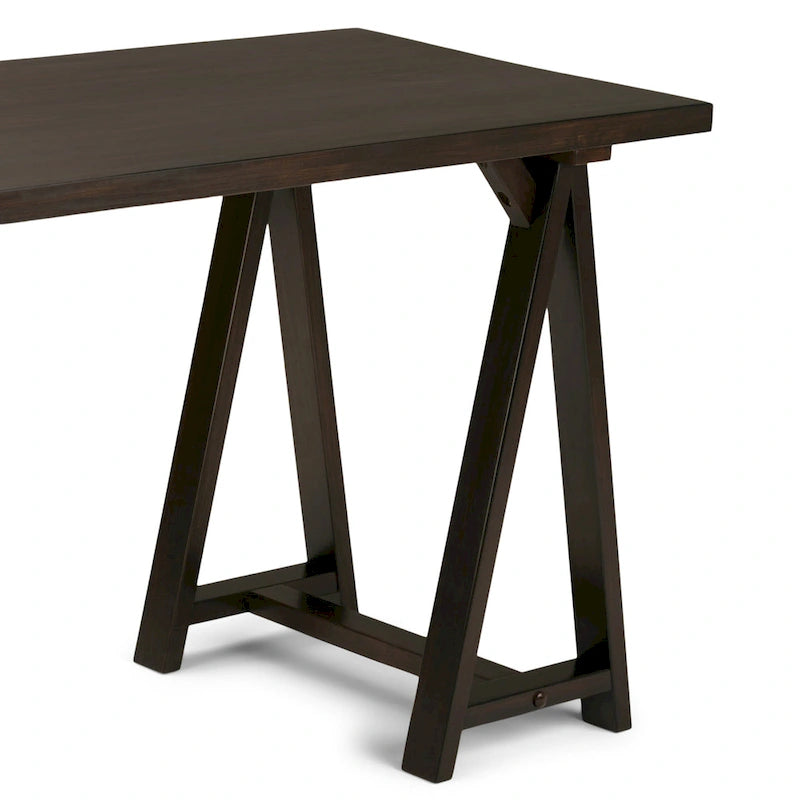 Solid Wood Modern Industrial 56-Inch Writing Desk