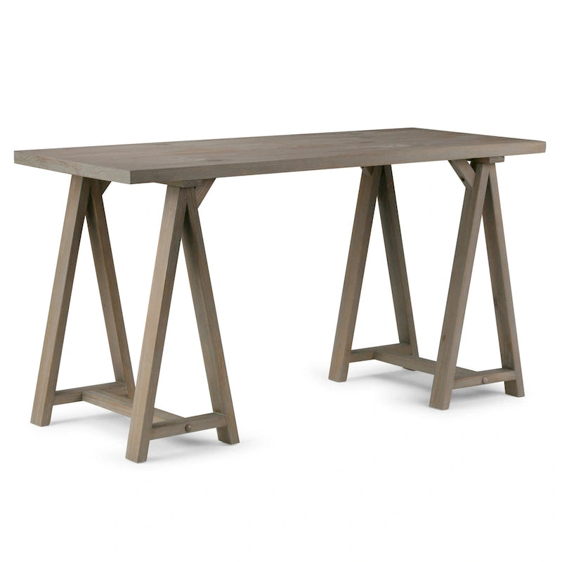 Solid Wood Modern Industrial 56-Inch Writing Desk