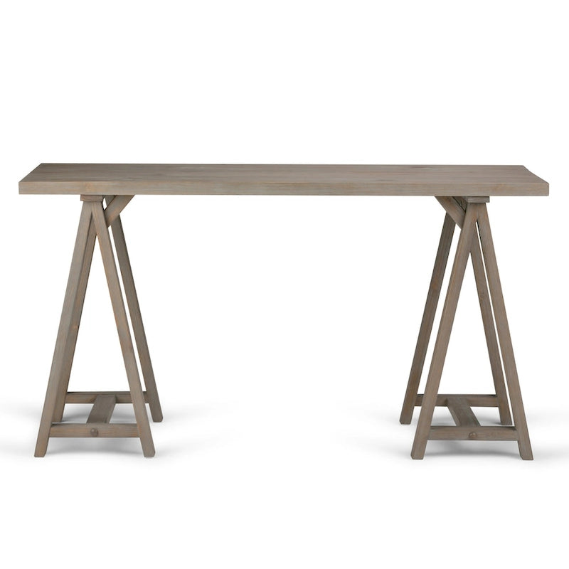 Solid Wood Modern Industrial 56-Inch Writing Desk
