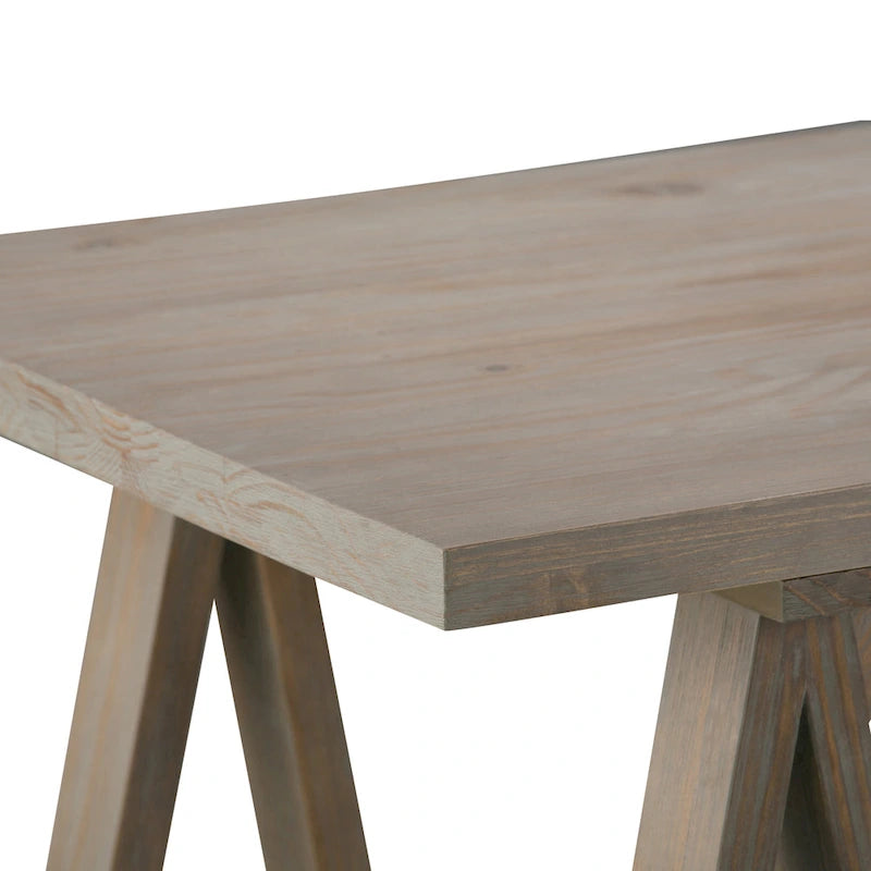 Solid Wood Modern Industrial 56-Inch Writing Desk
