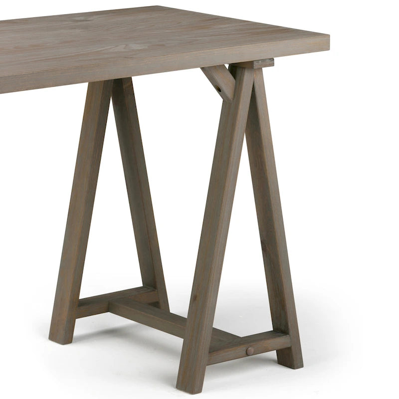 Solid Wood Modern Industrial 56-Inch Writing Desk
