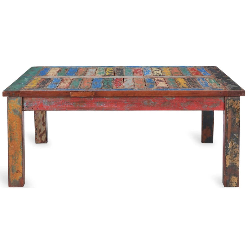 Square Coffee Table Made from Recycled Teak Wood Boats