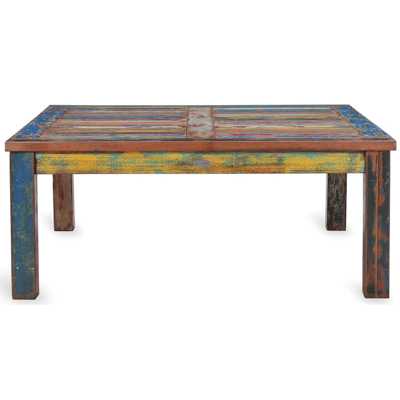 Square Coffee Table Made from Recycled Teak Wood Boats