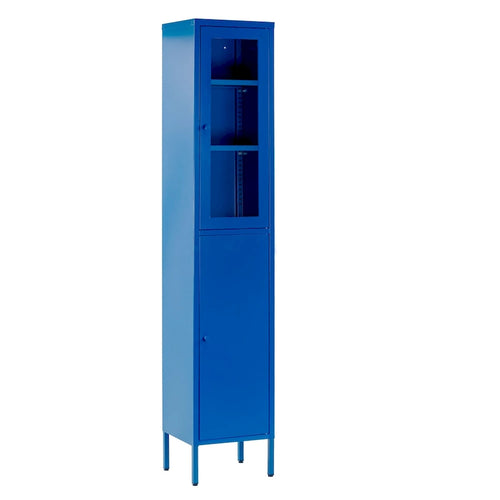 71-inch Blue Two Door Metal Cabinet