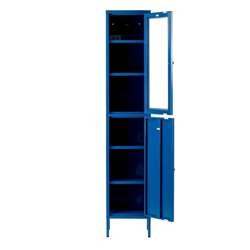 71-inch Blue Two Door Metal Cabinet